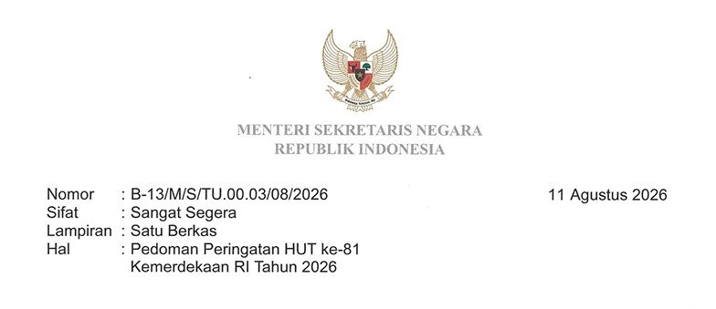 Pedoman Peringatan HUT ke-81 Kemerdekaan RI Tahun 2026
