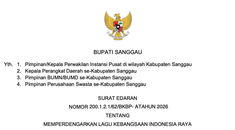 MEMPERDENGARKAN LAGU KEBANGSAAN INDONESIA RAYA