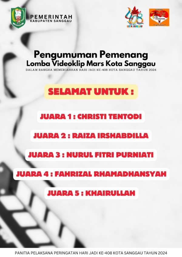 Pengumuman Pemenang Lomba Videkklip Mars Kota Sanggau 02 April 2024