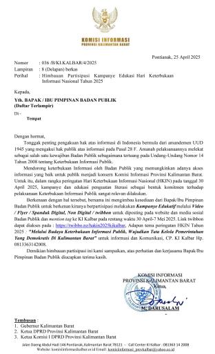 Himbauan Partisipasi Kampanye Edukasi Hari Keterbukaan Informasi Nasional Tahun 2025