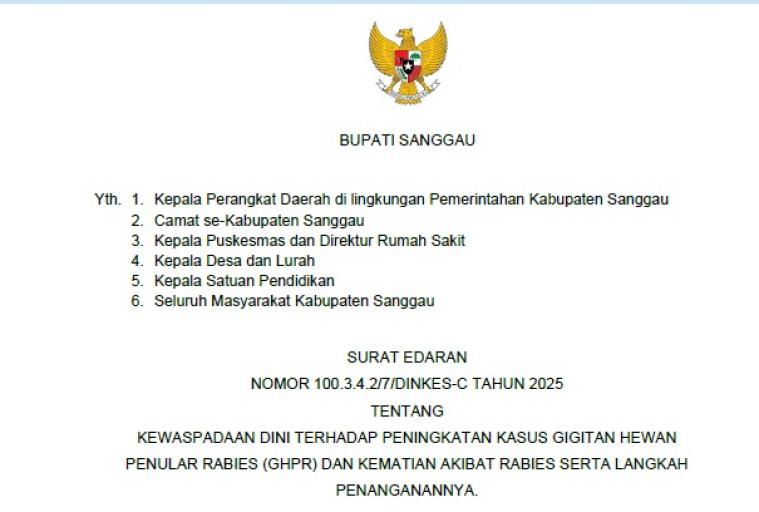 KEWASPADAAN DINI TERHADAP PENINGKATAN KASUS GIGITAN HEWAN PENULAR RABIES (GHPR) DAN KEMATIAN AKIBAT RABIES SERTA LANGKAH PENANGANANNYA